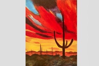 Online Acrylic Painting: Desert Sunset